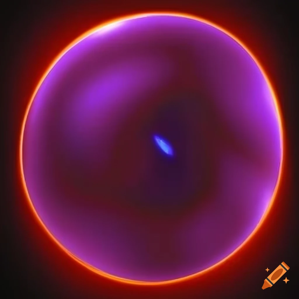 BCARS system central sphere gradiated from purple-red to pure red