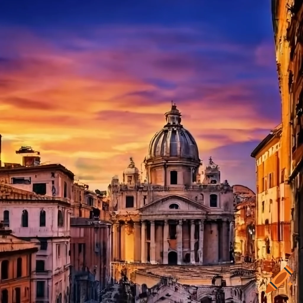 Unique scene of Rome, Italy