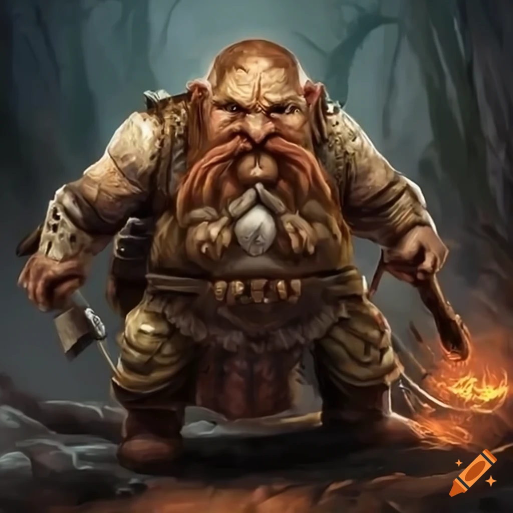 Epic and realistic dwarf army in battle formation