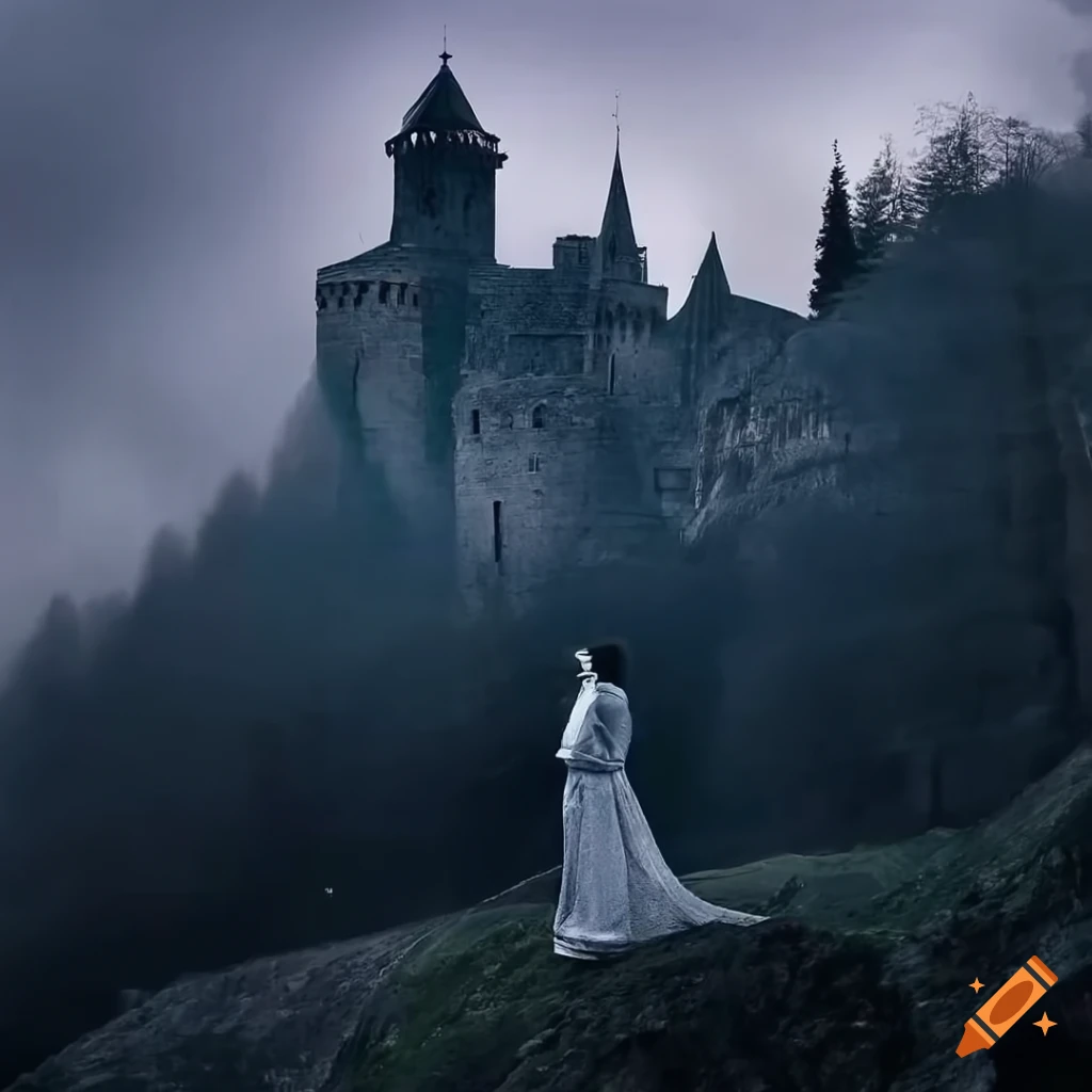 Iconic portrayal of Count Dracula in a gothic castle on Craiyon