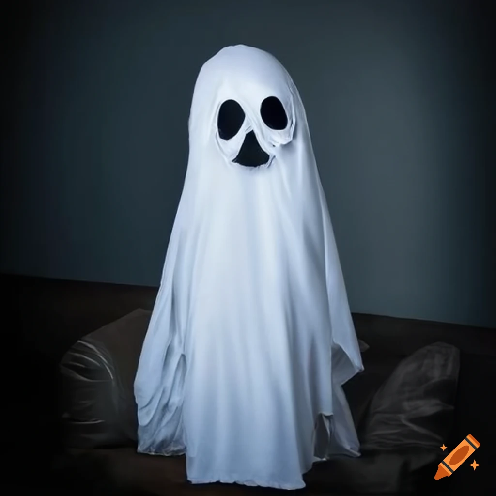 Sea lion wearing a white bedsheet ghost costume