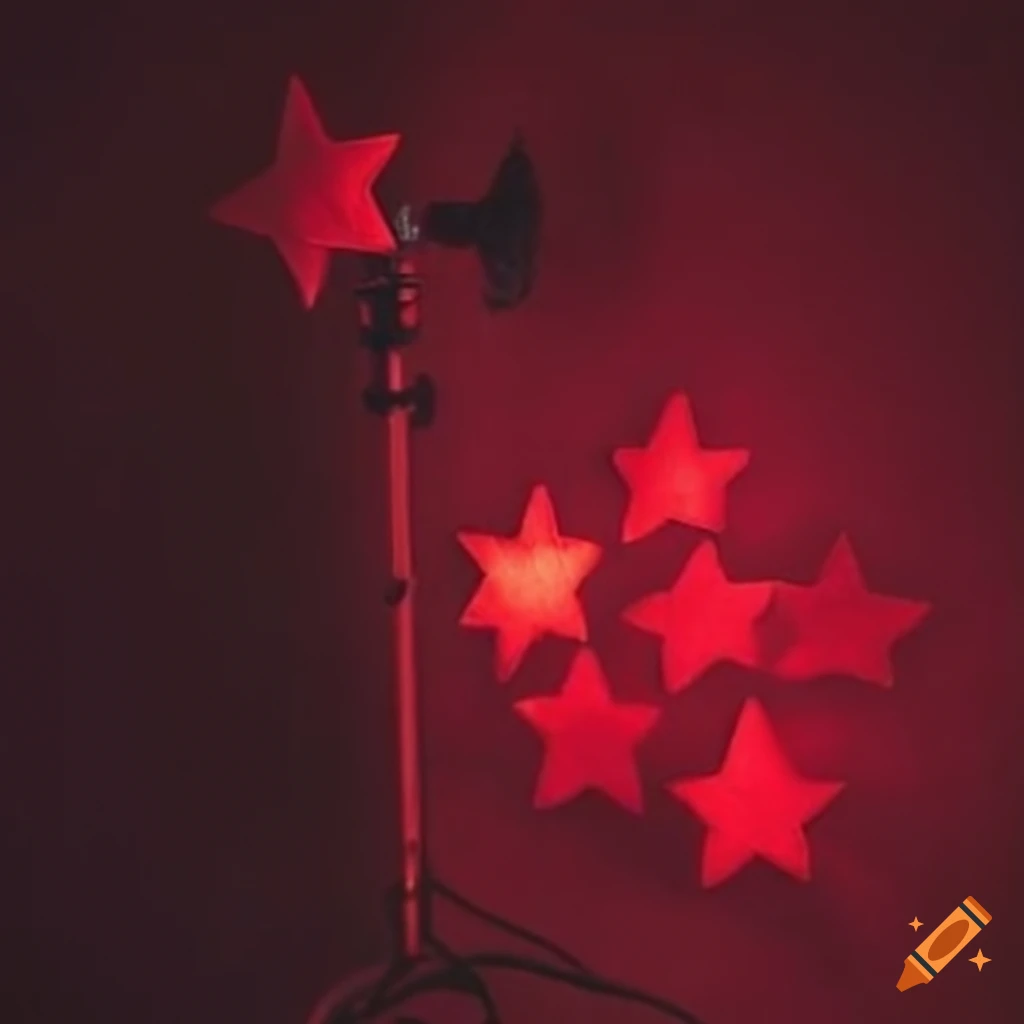Red star-shaped hairpins in an aesthetic arrangement