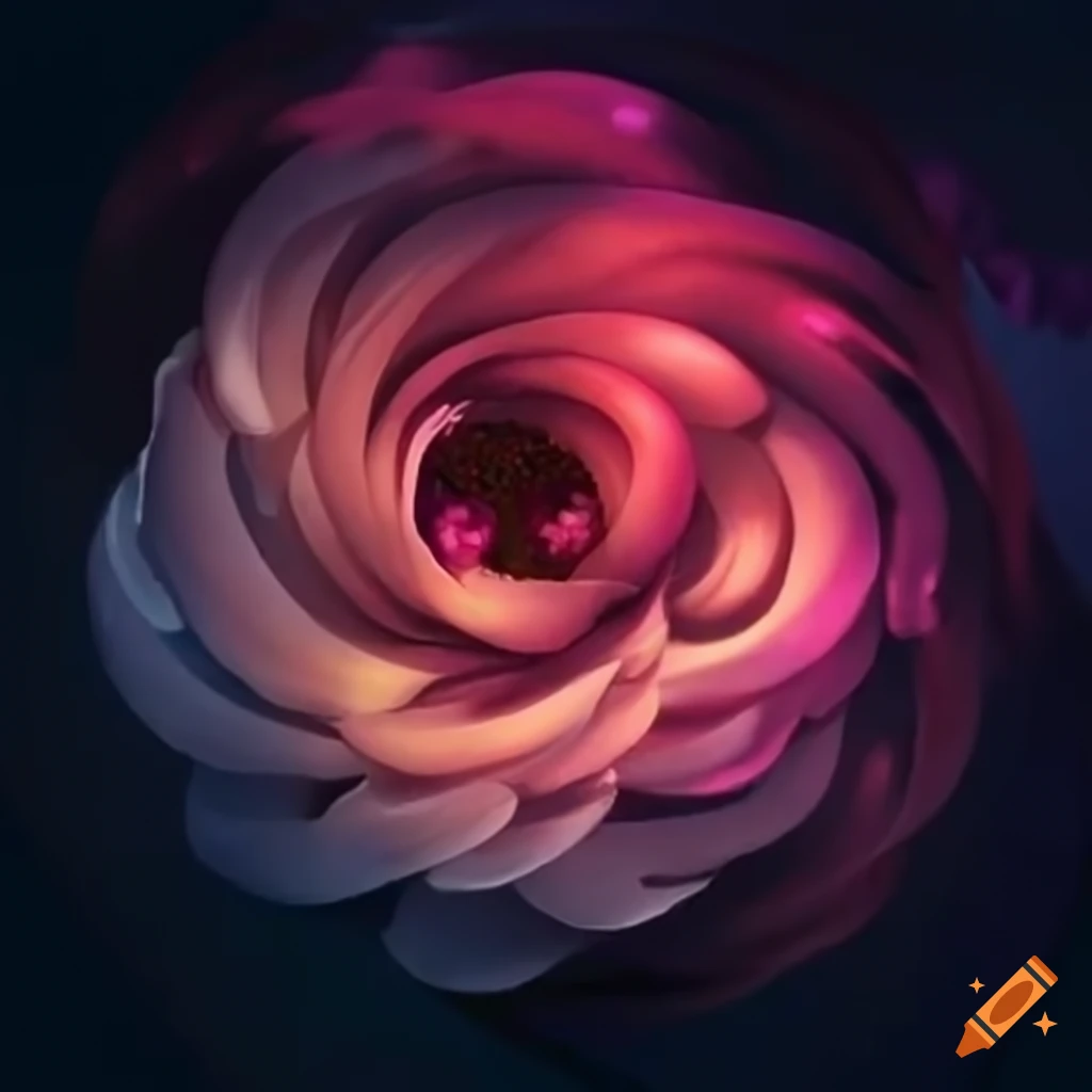Colorful flower illustration with dreamy core