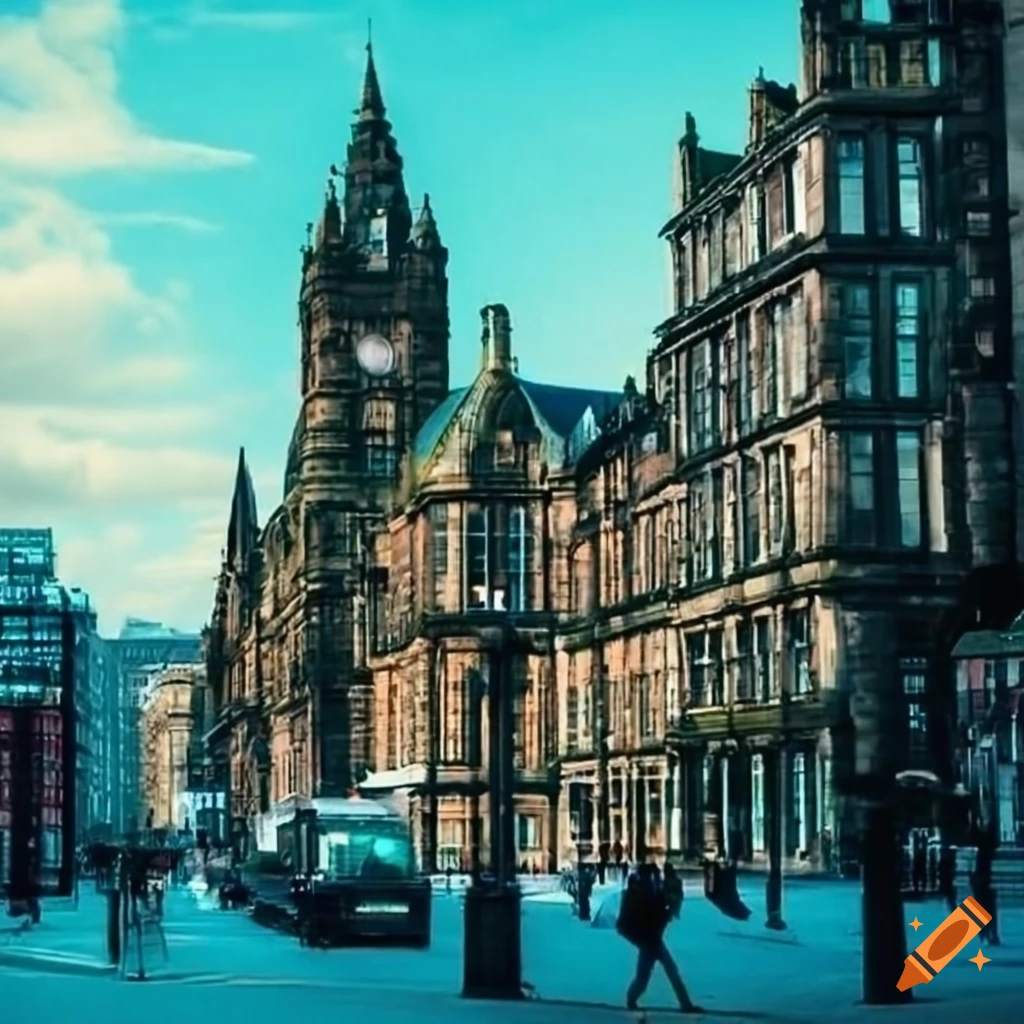 Glasgow cityscape in Scotland