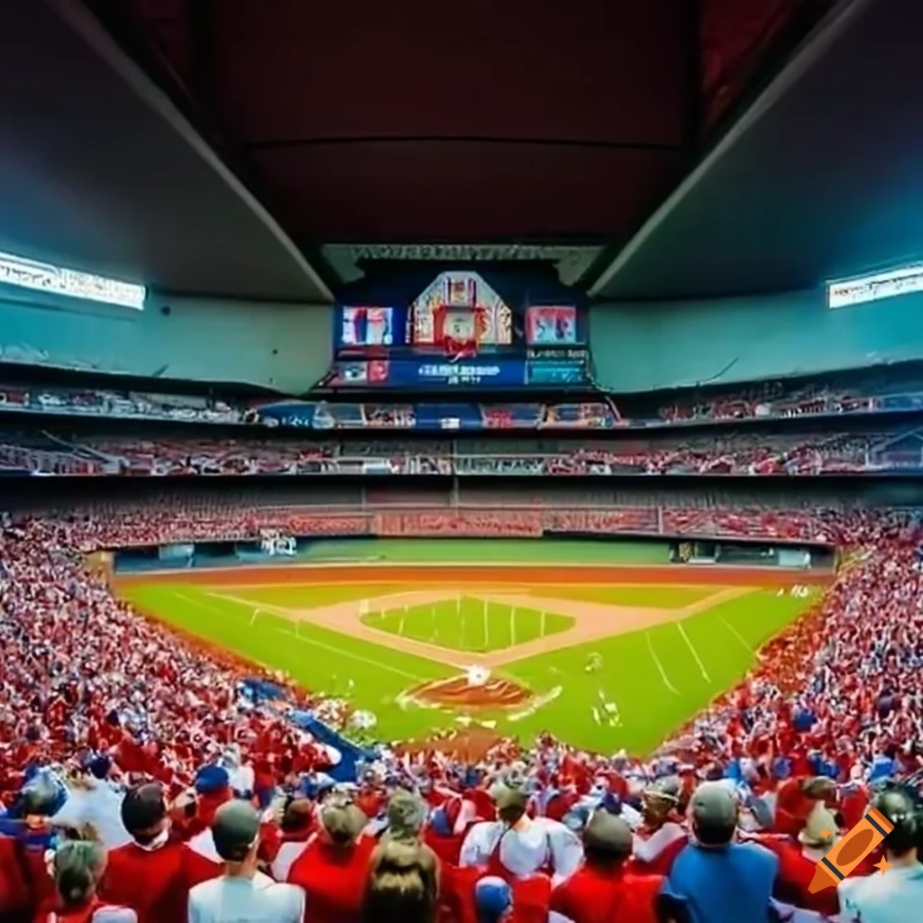 Baseball fans stretching in the stands