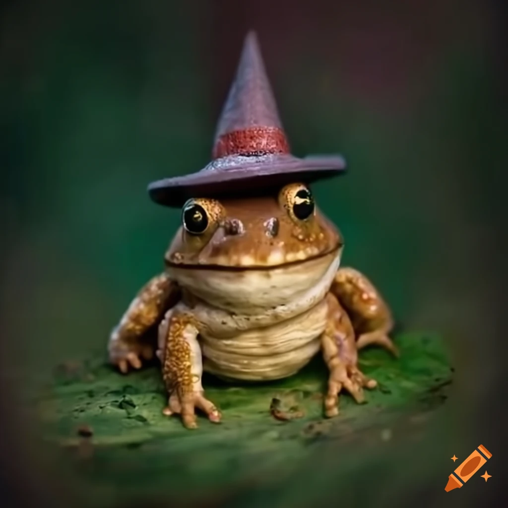 Cottagecore toad with witches hat sewing project