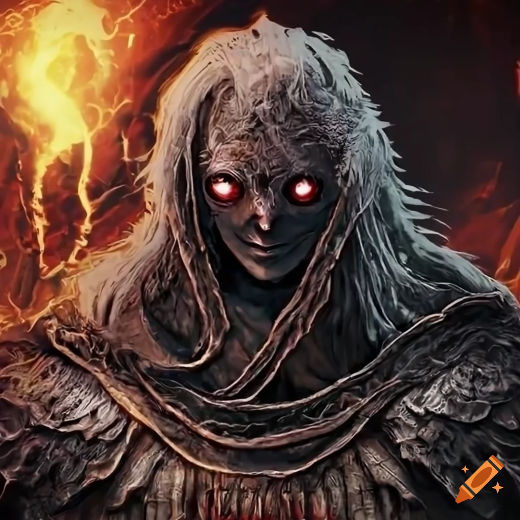 God of creation in dark fantasy Elden Ring style