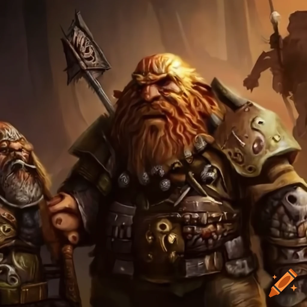 Realistic dwarf army in an epic scene