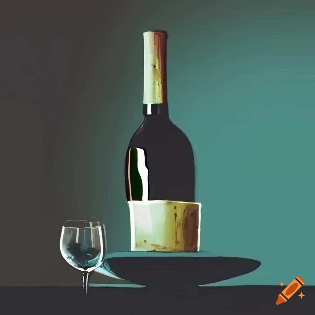 Wine bottle in an old British cafe
