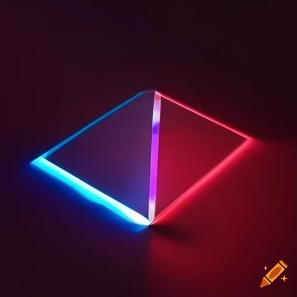 Single prism radiating neon lights in the cosmos