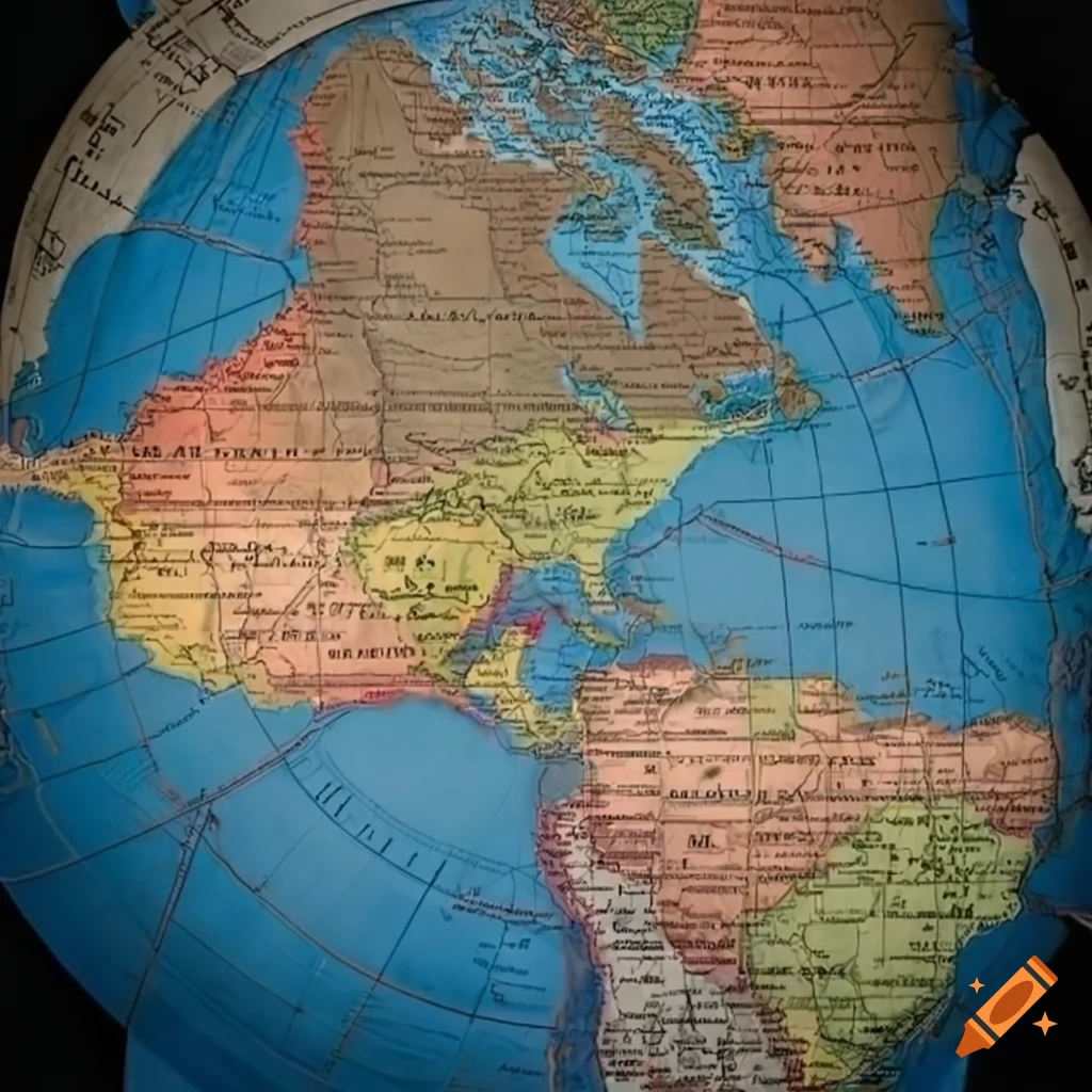 Detailed map showing international borders, continents, and political divisions