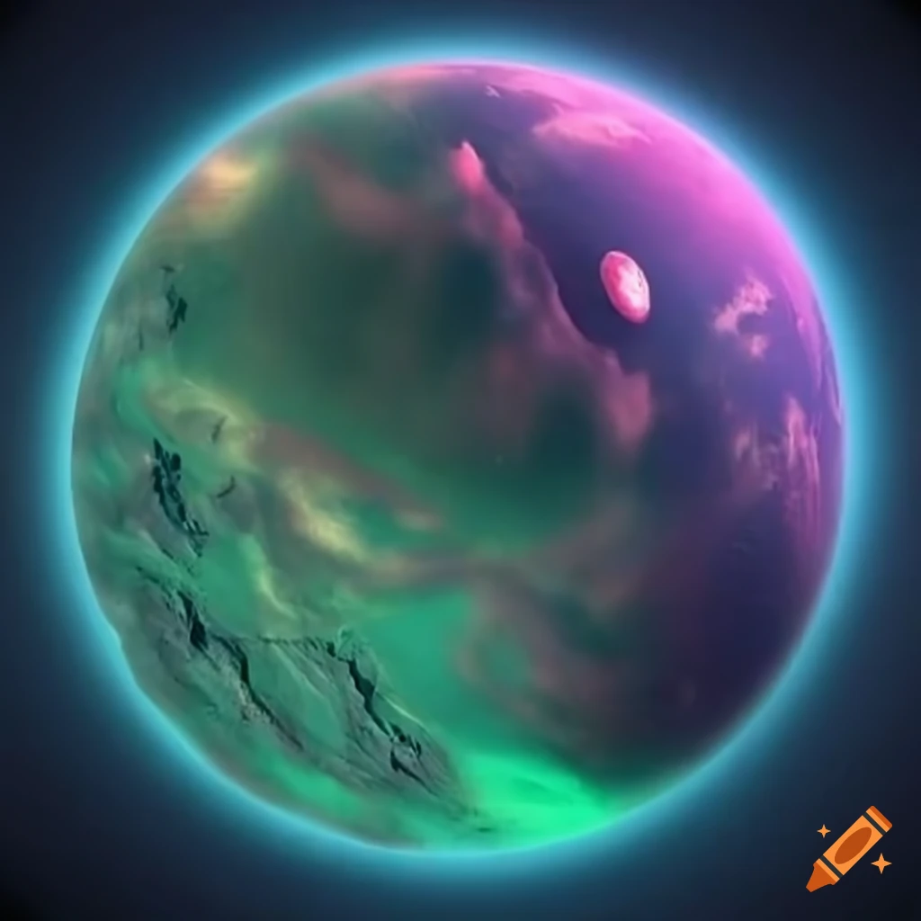 3D image of an alien planet landscape with rocky mountains, strange ...