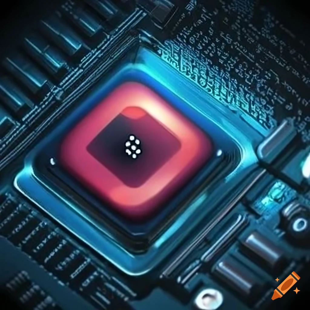 Logo design for Byte Engine hardware microprocessor company with a play button symbol