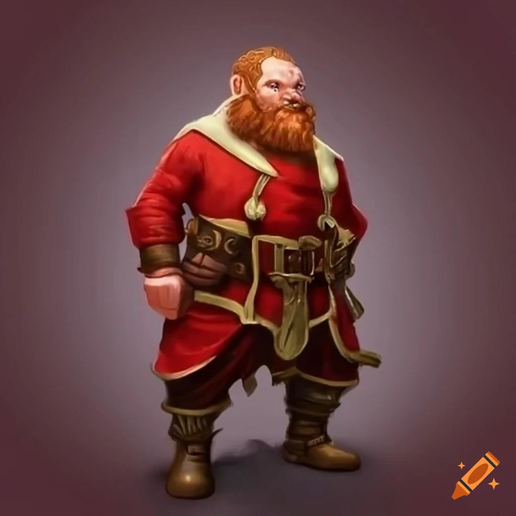 Dwarf in regal red clothing