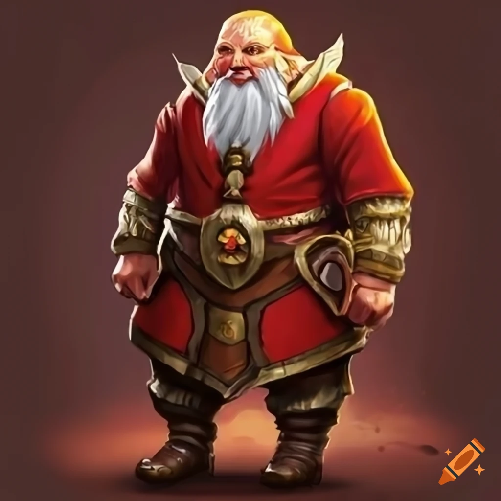 Dwarf in regal red clothing