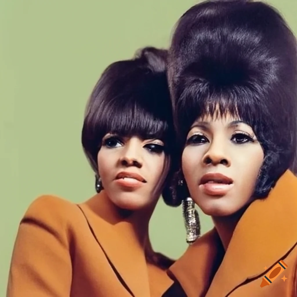 Ronnie Spector and Estelle of The Ronettes in 70s chic style in a New York park