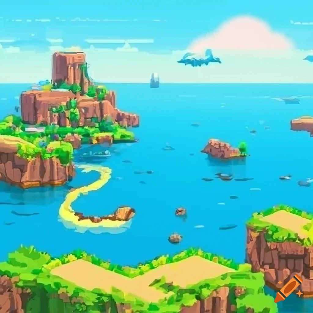 Pixel island background
