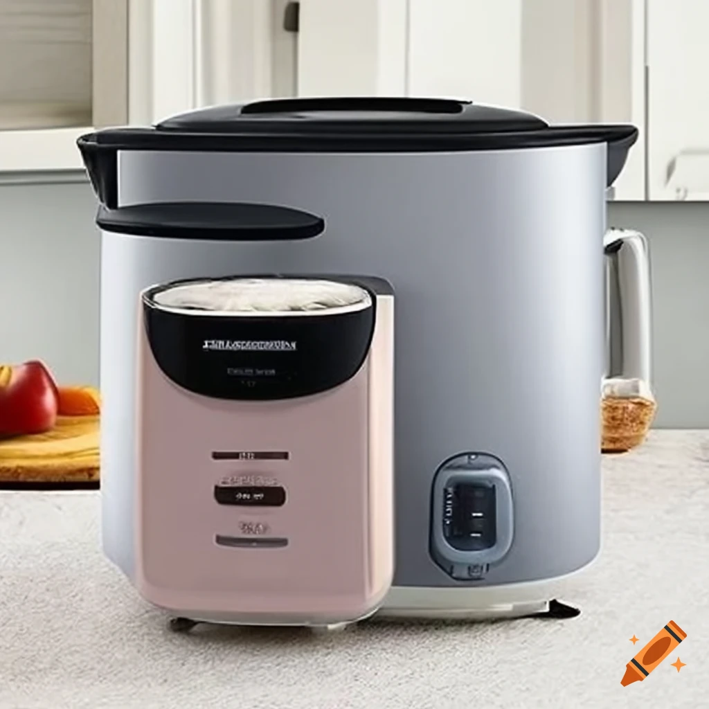 Elegant rice cooker with integrated dispenser for salt, rice, and oil