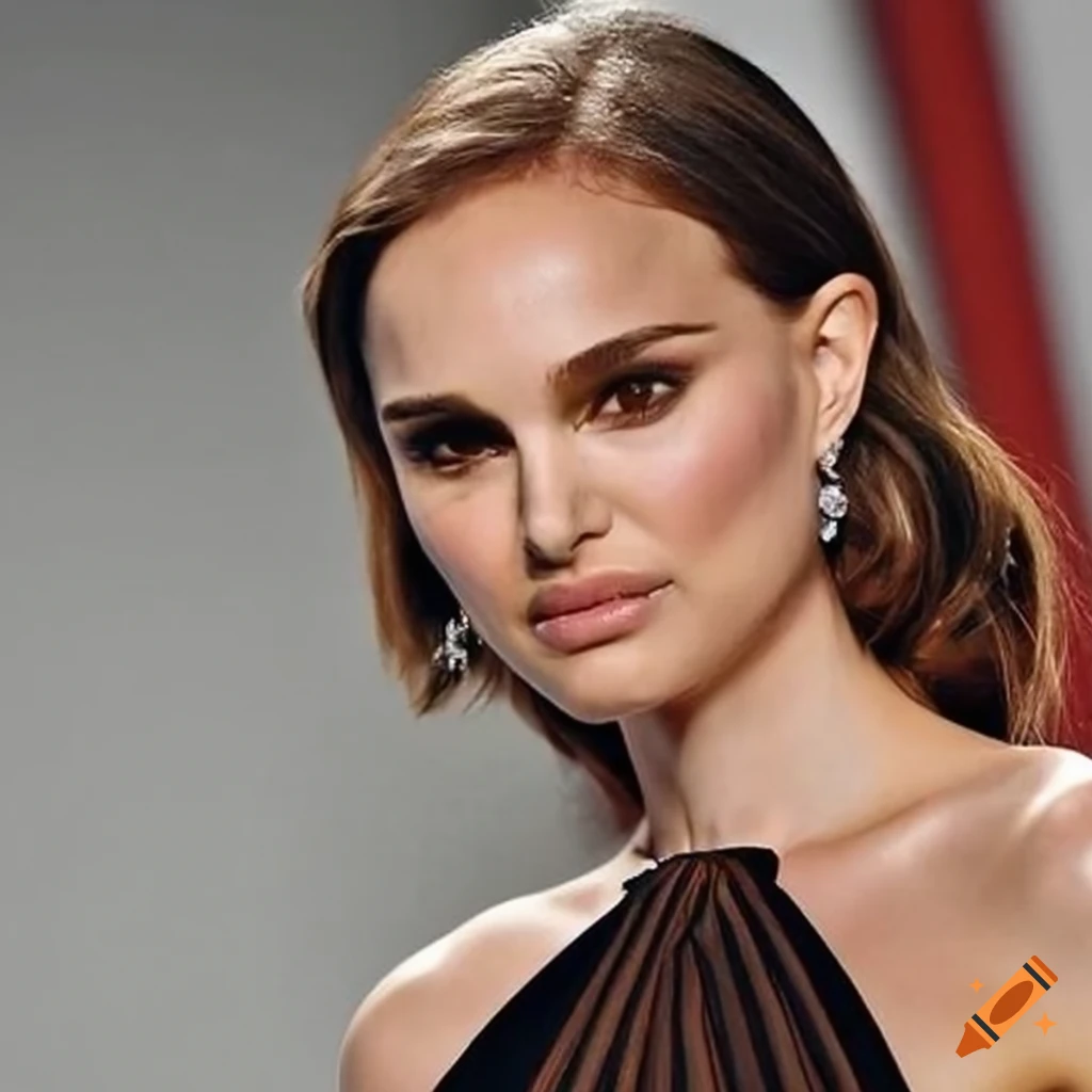Runway model resembling Natalie Portman