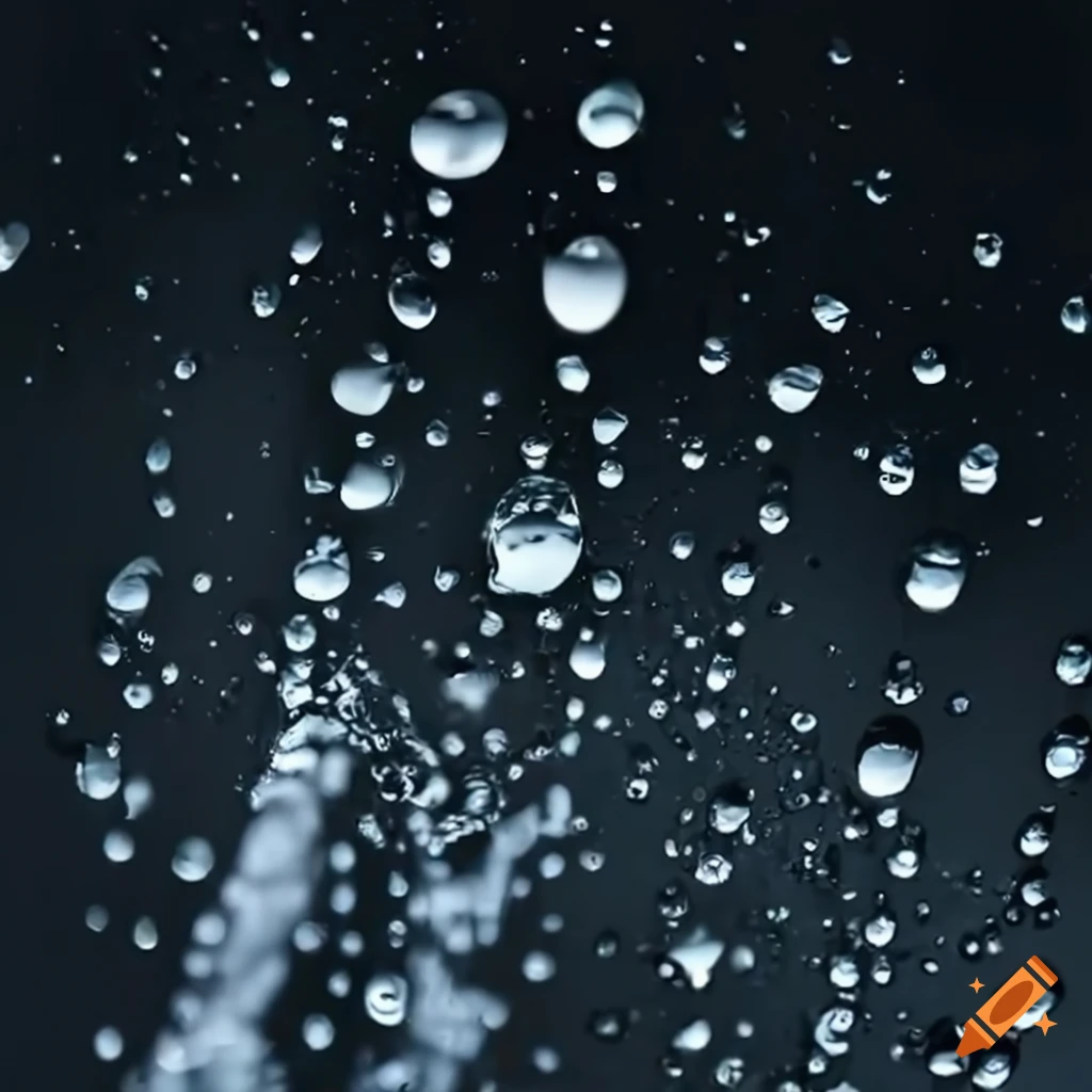 Water splash with few droplets in the air