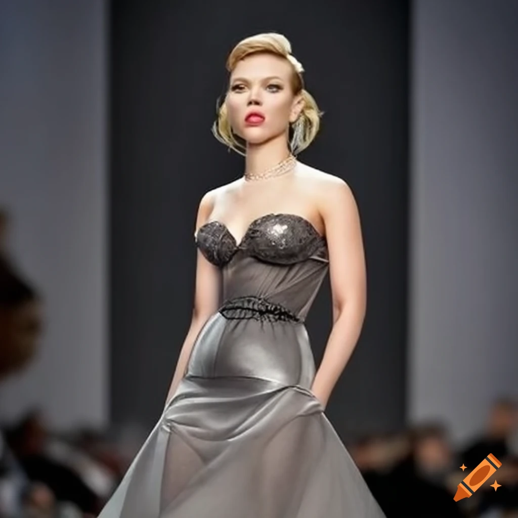 Runway model resembling Scarlett Johansson