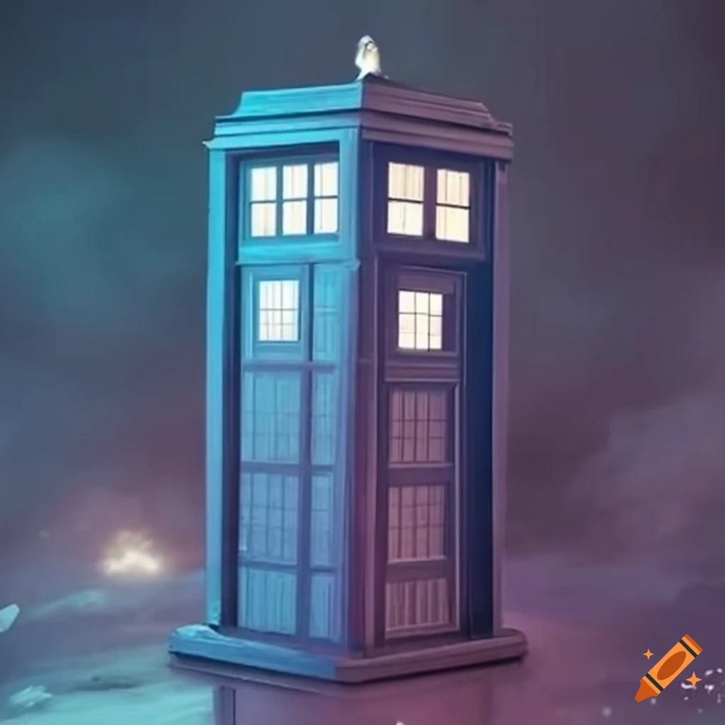 Doctor Who stepping out of the TARDIS