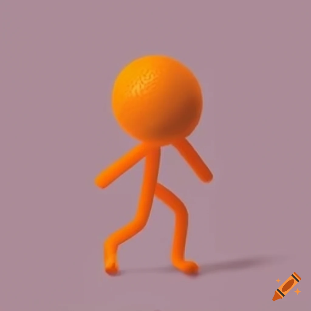 Orange stickman character in a simple design