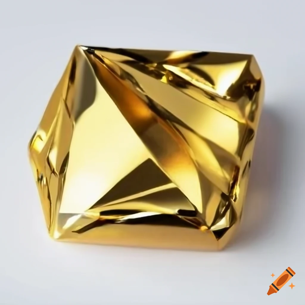 Gold diamond on a white background