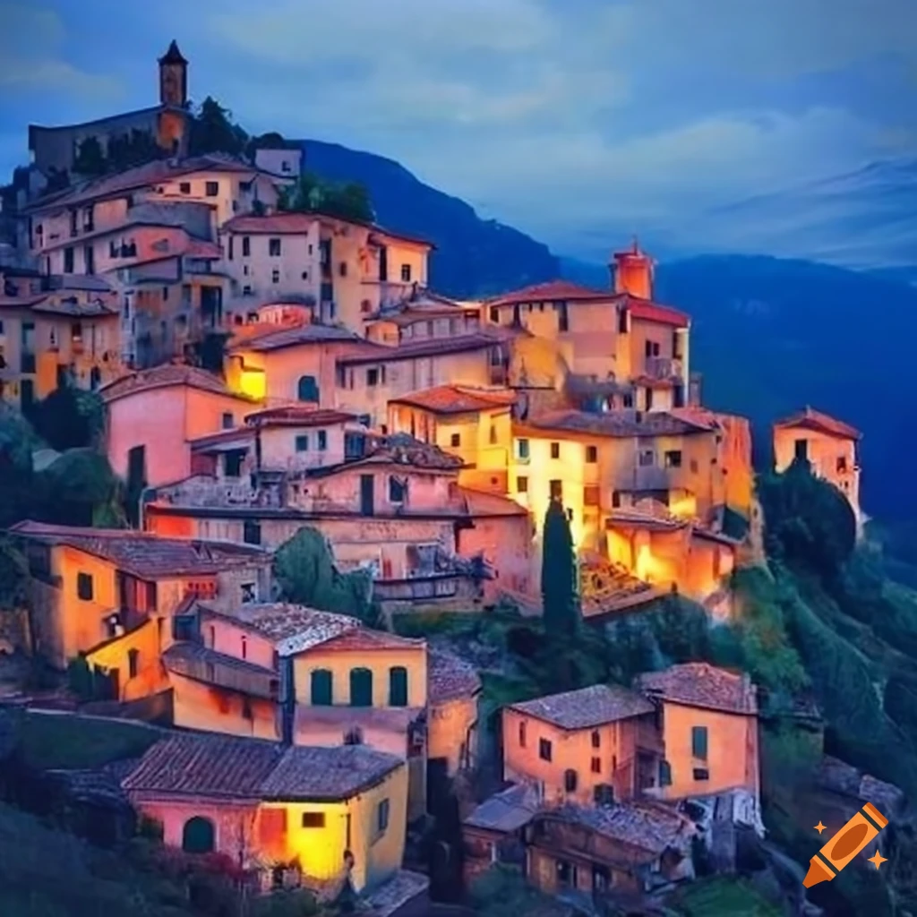 Quaint Italian hillside village
