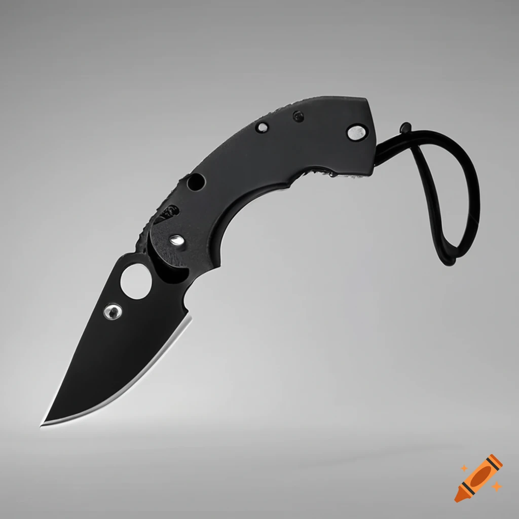 Spyderco jackknife on futuristic glass steel table in Japanese style