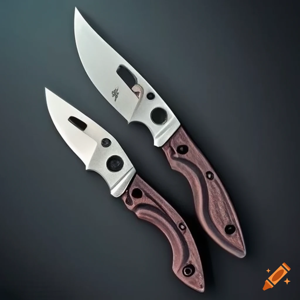 Spyderco jackknife on dark steel table in futuristic Japan style