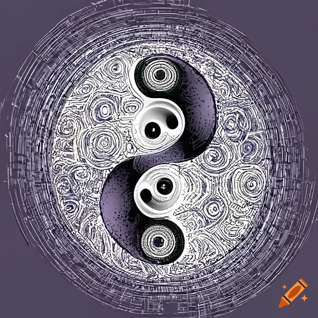 Coding in harmony and balance in a technical art style inspired by yin yang