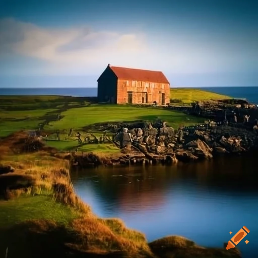 Peaceful farm in Shetland Island, Scotland