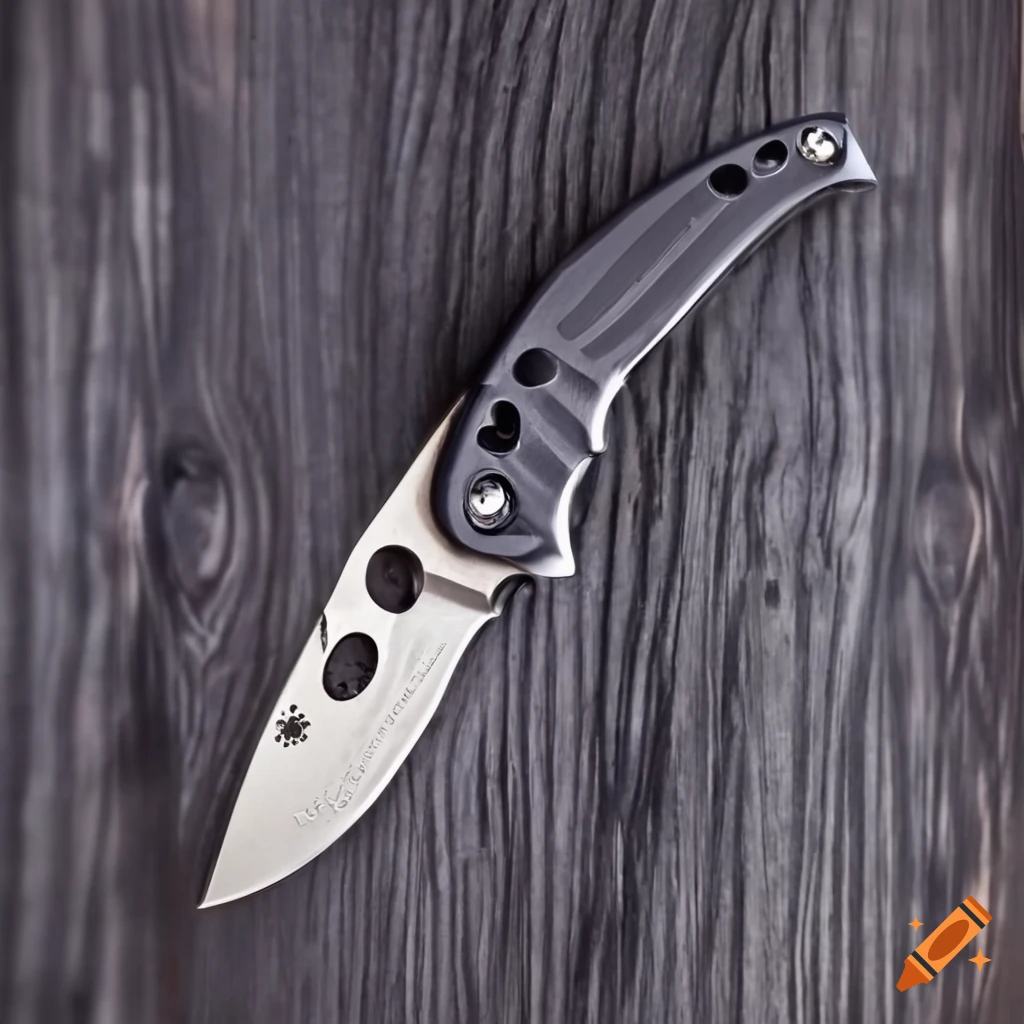 Spyderco jackknife on a futuristic japanese-style glass steel table