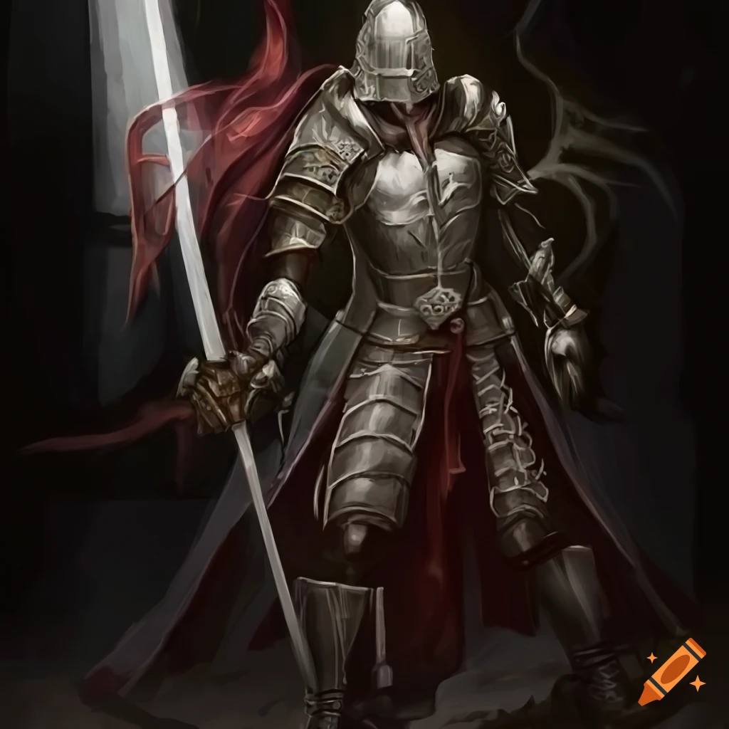 Robust knight wielding a psychic sword