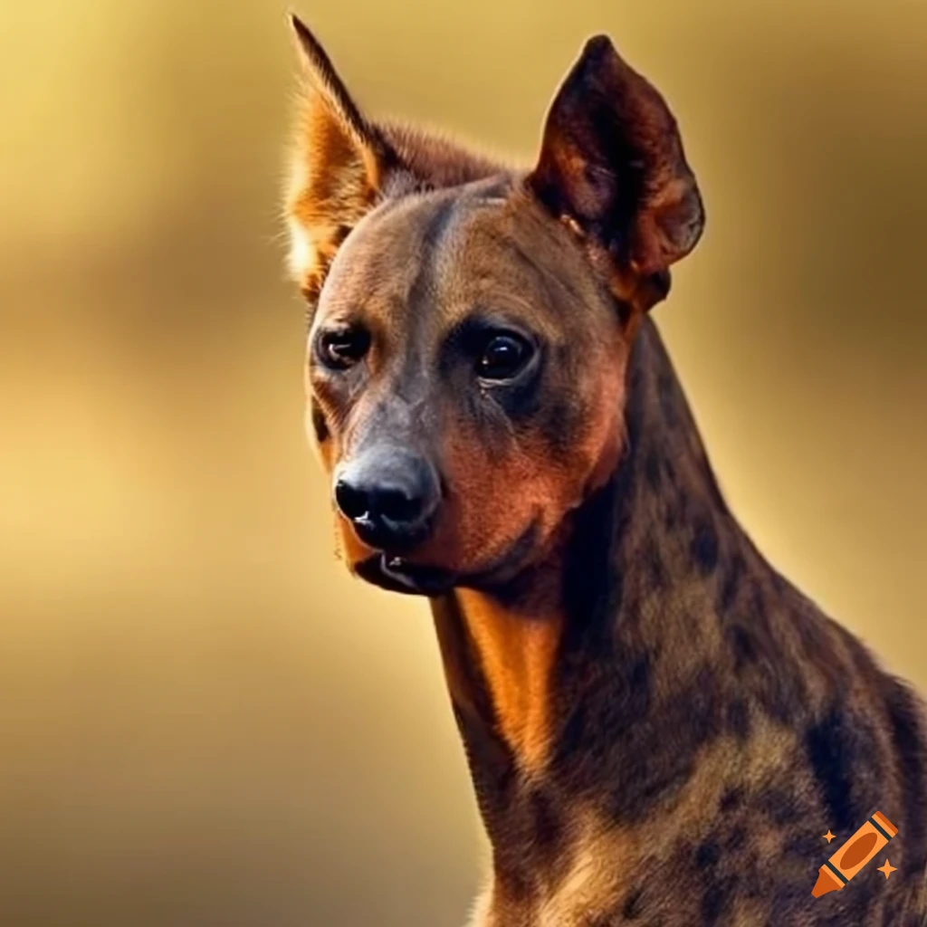 Spotted hyena and Doberman pincher hybrid