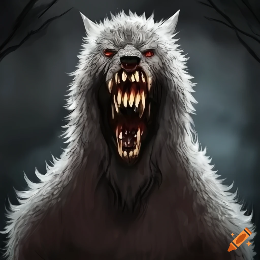 Scary werewolf creature