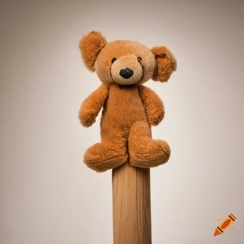 Cuddly toy on wooden stick
