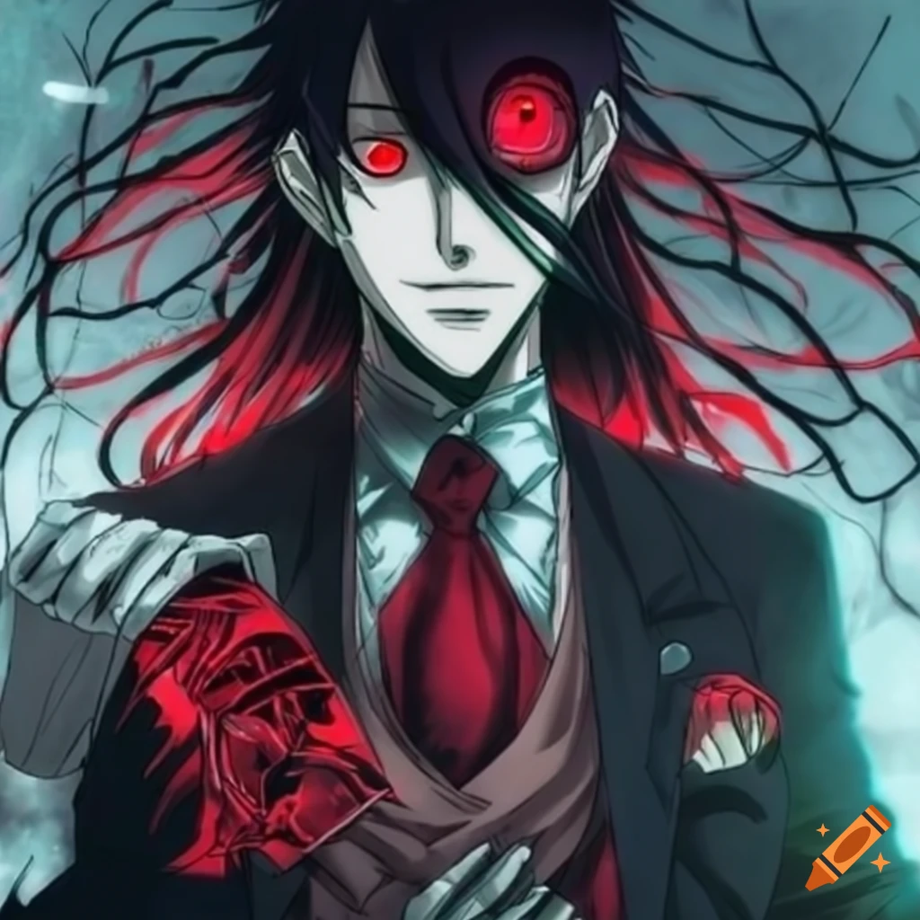 Anime fusion of Alucard from Hellsing Ultimate and Sebastian Michaelis from Black Butler