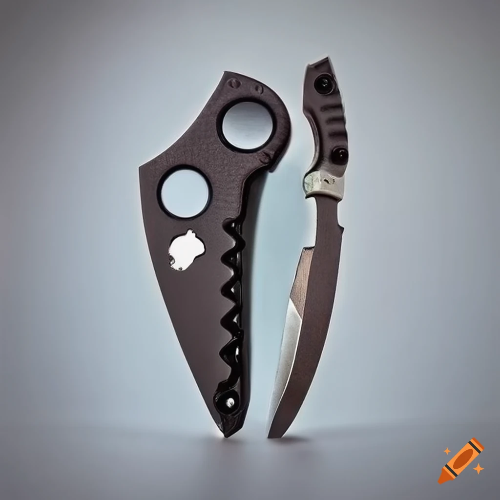 Spyderco jackknife on a futuristic steel table