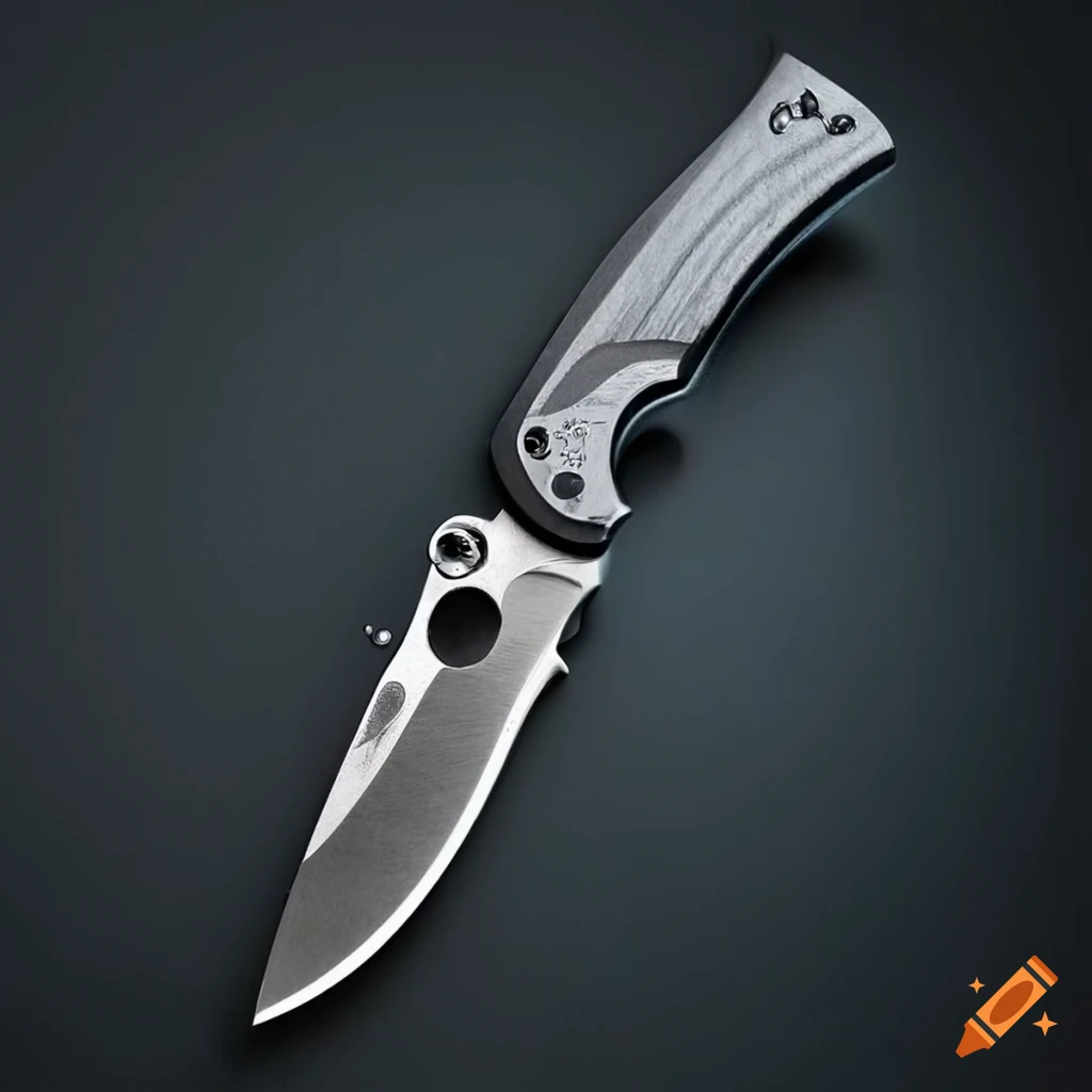Spyderco jackknife on futuristic, Japan-style dark glass steel table
