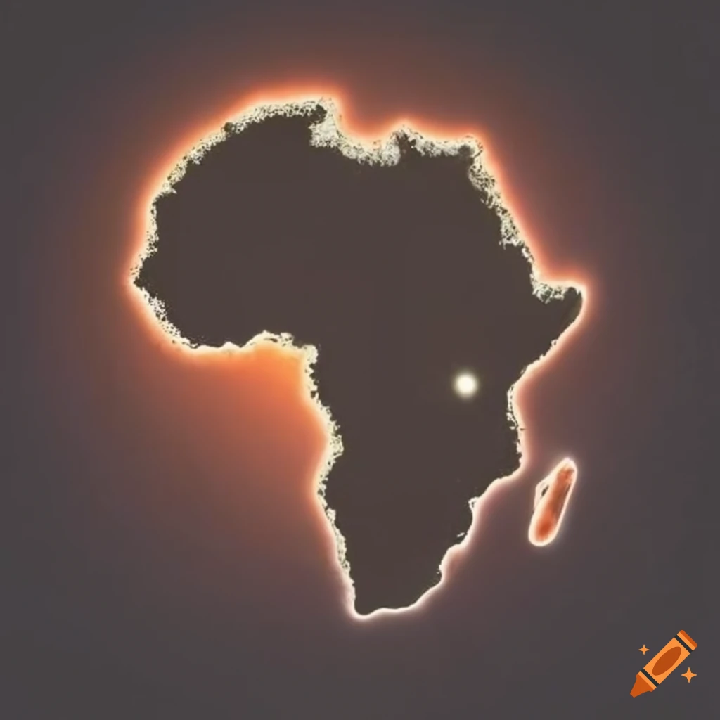 Map of Africa with a sandy background