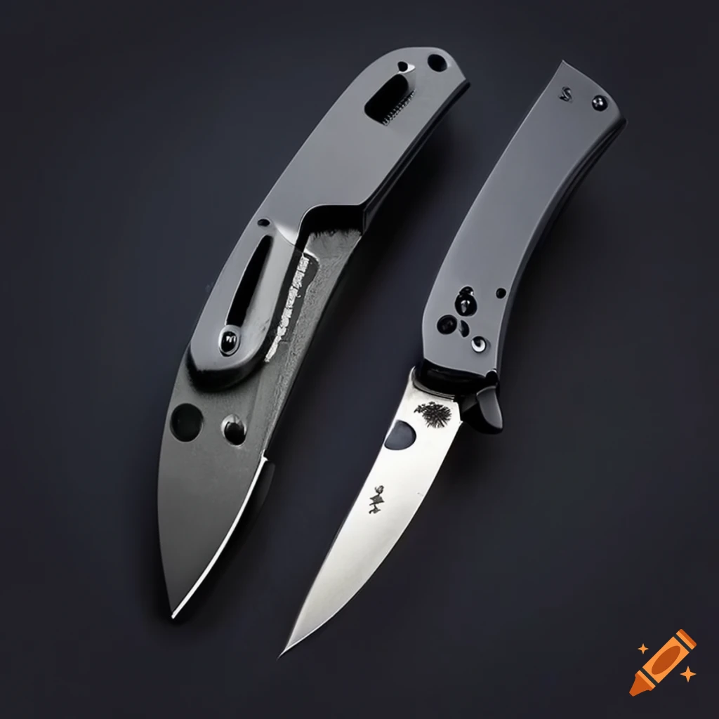 Spyderco jackknife on a glass steel table with futuristic Japan style