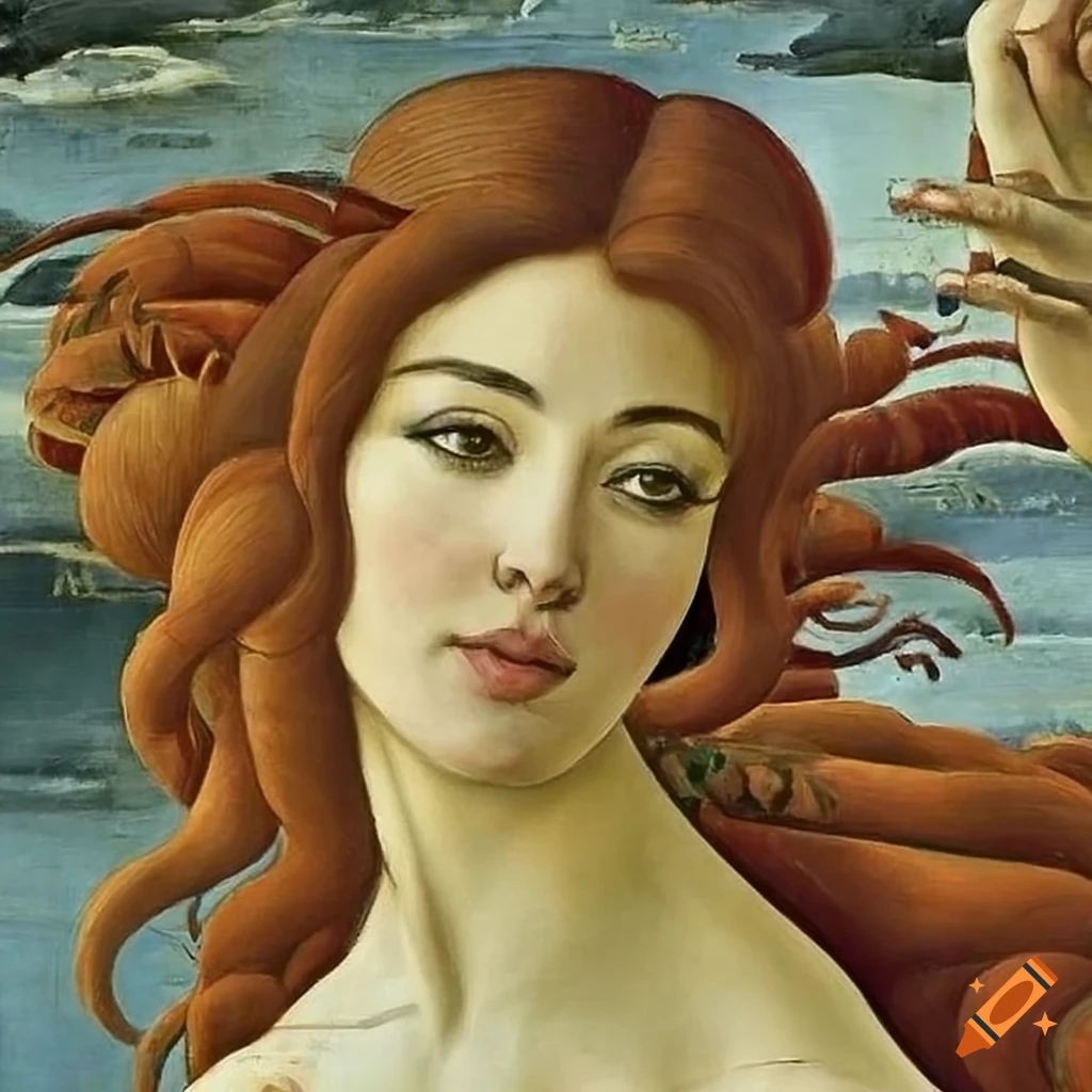 Monica Bellucci inspired by the Birth of Venus