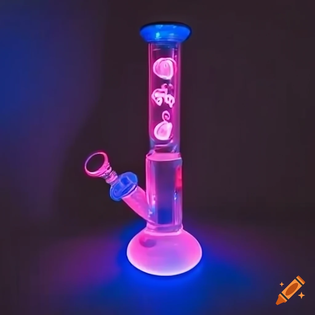 Bong with glowing neon lights