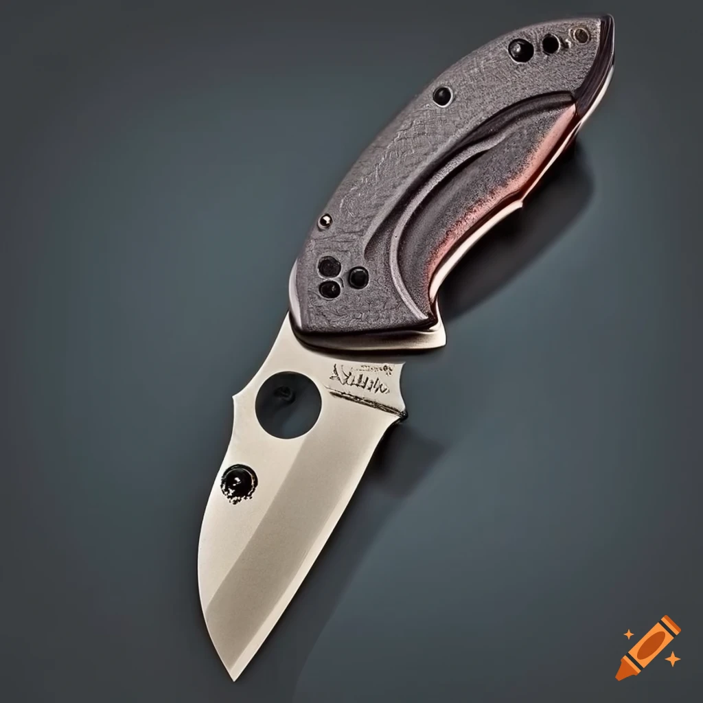 Spyderco jackknife on a glass steel table with futuristic Japan style