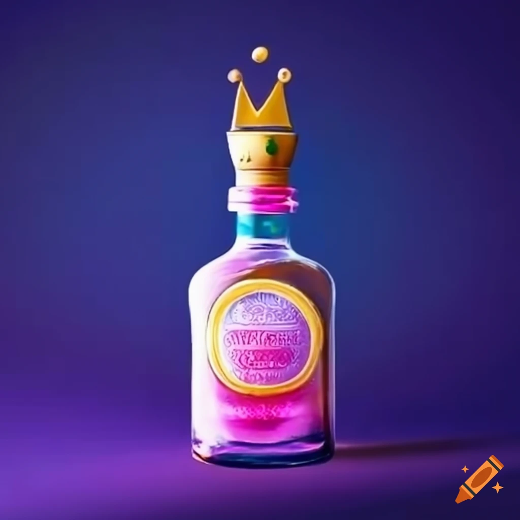 Tequila bottle with a crown