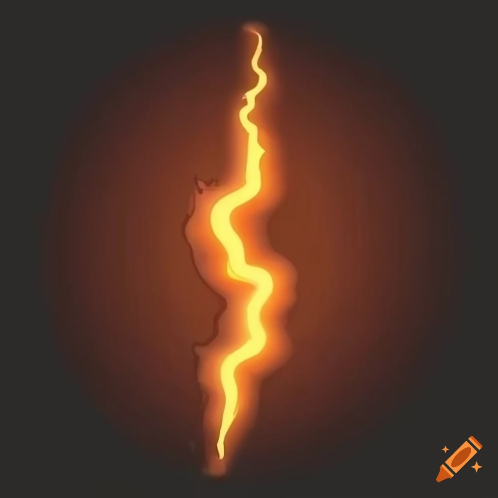 Cartoon lightning bolts on a black background