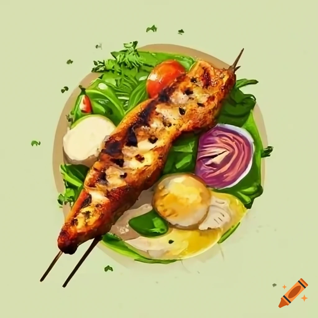 Pan-fried swordfish kebab