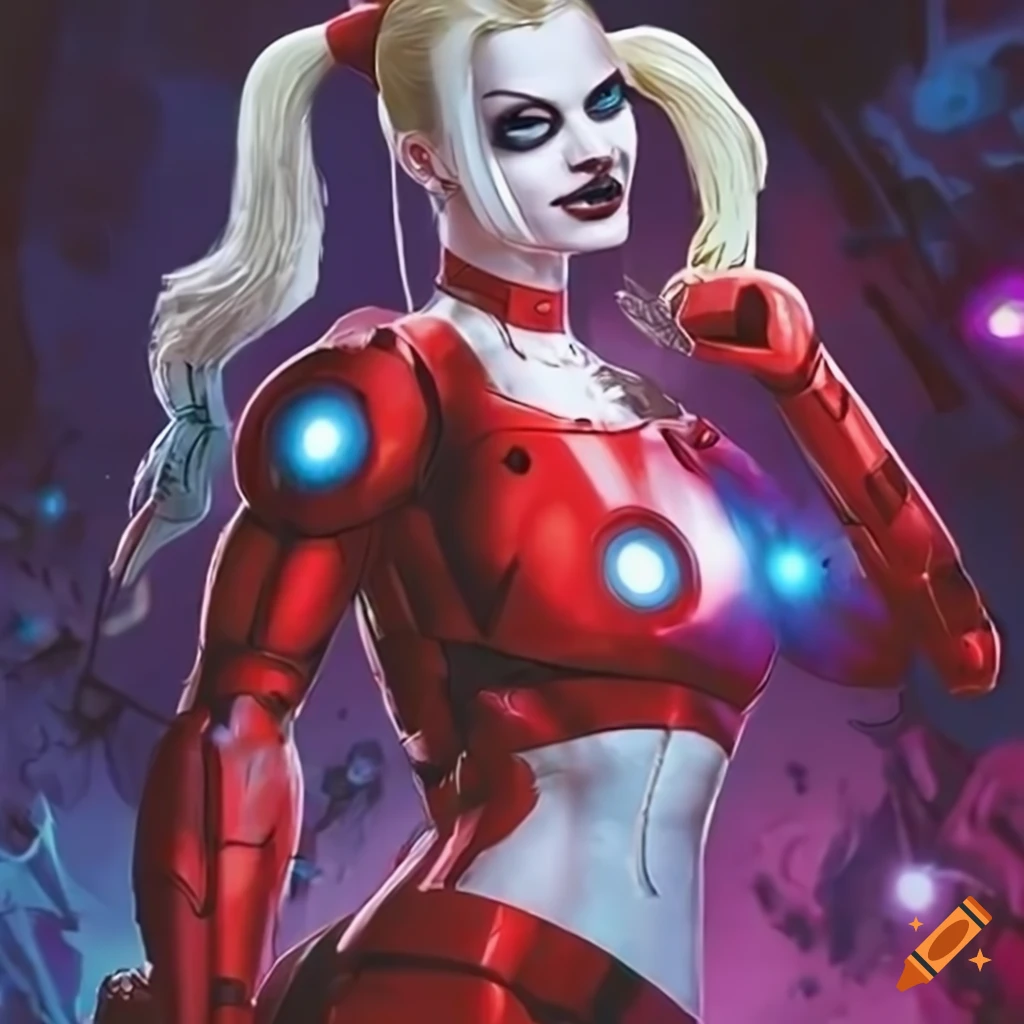 Illustration of Iron Man as Harley Quinn